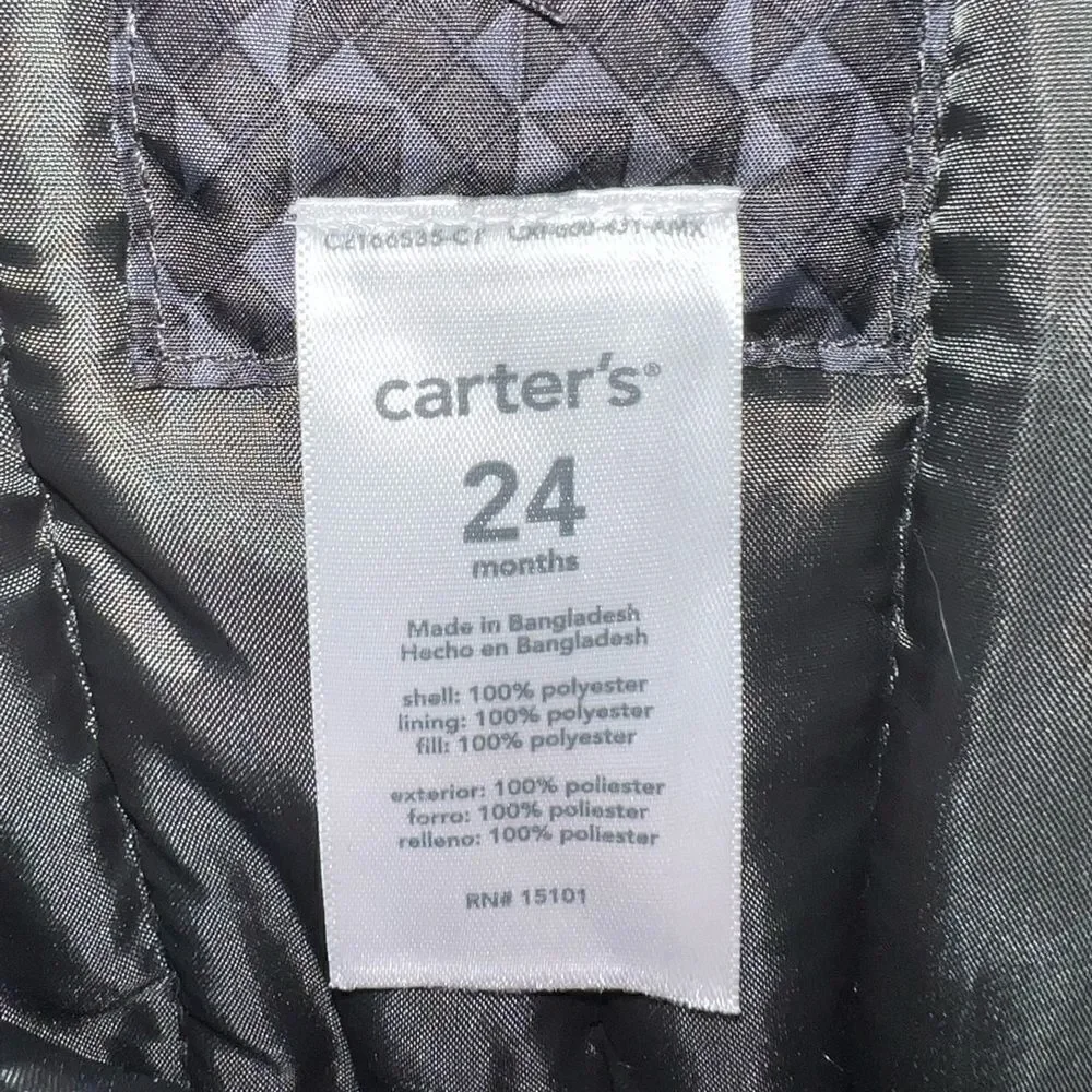 Carter's grey and orange snow‎ overalls size 24 months